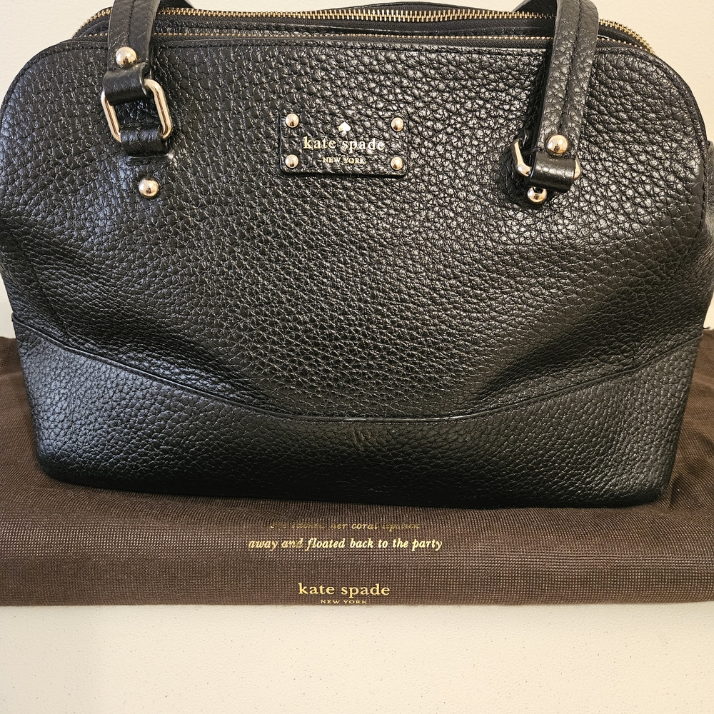 Kate Spade Black Grove Court Lainey Pebbled Leather Bag
